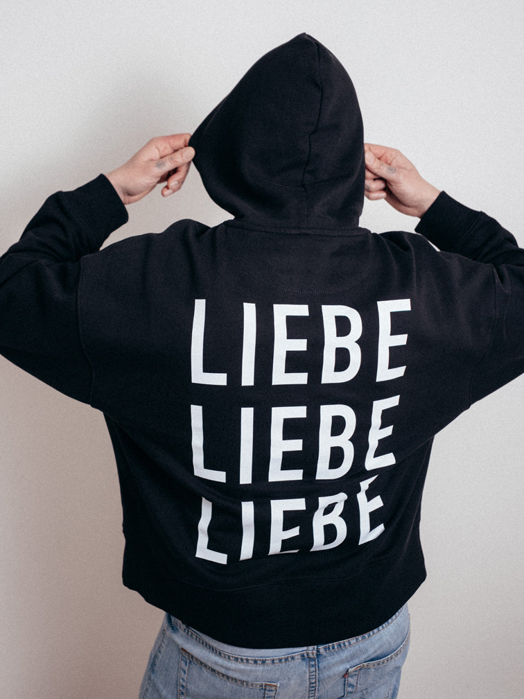 LIEBE LIEBE LIEBE Unisex-Hoodie Oversized (Black)