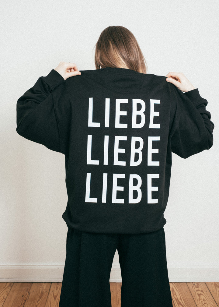 LIEBE LIEBE LIEBE Unisex-Sweatshirt (Black)